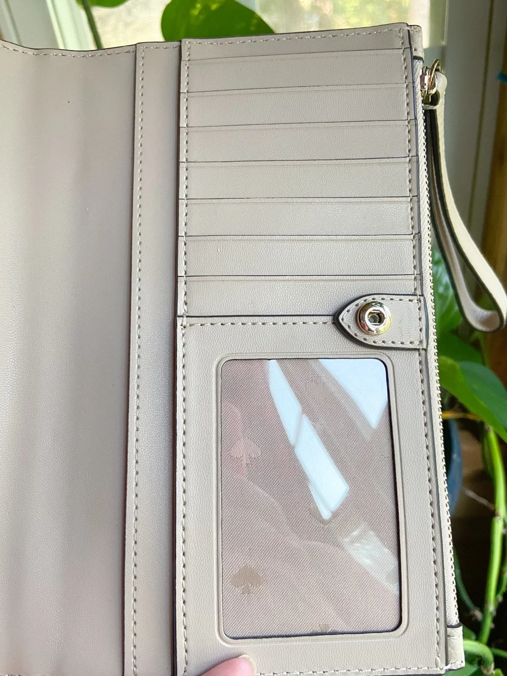 kate spade Two-Tone Pebbled Leather Wallet — Blush Pink & Cream Vanilla Girl